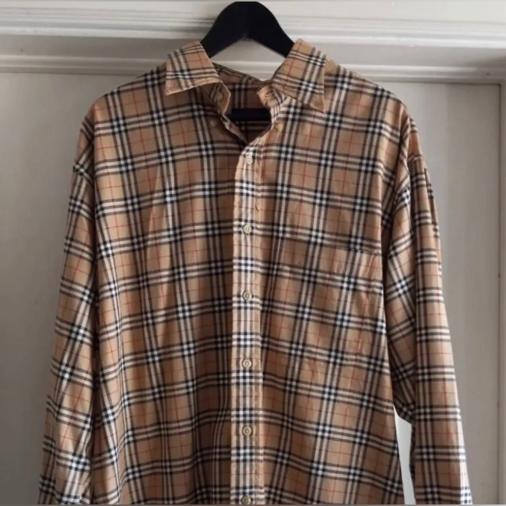 Men’s Burberry shirt small nova check tan